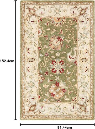سجادة SAFAVIEH Antiquity Collection - 2' x 3'، أسود، صوف شرقي تقليدي مصنوع يدويًا، مثالي للمناطق ذات حركة المرور العالية في المدخل، غرفة المعيشة، غرفة النوم (AT21B) in Saudi Arabia