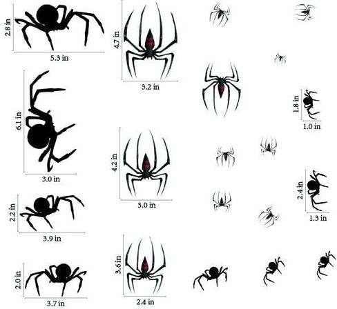 113 قطعة من ملصقات نافذة الهالوين، ملصقات حائط لنافذة الهالوين، العناكب السوداء والخفافيش، ملصقات جدارية لنافذة الهالوين مزدوجة الجوانب لمستلزمات حفلات الهالوين وديكورات حفلات الهالوين in Kuwait