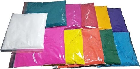 11 قطعة من ألوان رانجولي - تصميم إبداعي لأرضية ديوالي، ألوان المهرجان (مجموعة من 11 لونًا 50 جرامًا لكل عبوة ولون أبيض 100 جرامًا)، هدية عيد الأم in Kuwait