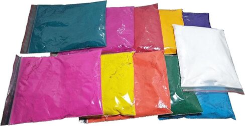 11 قطعة من ألوان رانجولي - تصميم إبداعي لأرضية ديوالي، ألوان المهرجان (مجموعة من 11 لونًا 50 جرامًا لكل عبوة ولون أبيض 100 جرامًا)، هدية عيد الأم in Kuwait