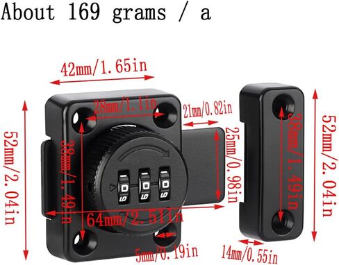 Door Latch Lock 90 Degree,90 Degree gate Latch, Aight Angle barn Lock 90 Degree Right Angle Lock，barn Door Lock Hardware，for Door and Window Anti-Theft/Privacy (1 Lock) in Kuwait