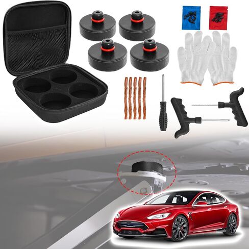 Car Lift Jack Stand Rubber Pads,Jack Pad Adapter,fit for Chevrolet Corvette C5 C6 C7 GS Z,Jacking Point Protector Pads,Car Tire Repair Tools with Gloves Storage Box,Anti-Slip Jack Pads,4PCS in Saudi Arabia
