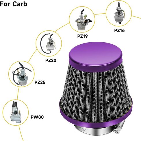 HIAORS 35mm Air Filter for PZ19 PZ20 Carb Taotao Coolster Sunl Roketa Redcat X-pro Kymco Arctic Cat Icebear Vitacci Peace Sports 90cc 110cc 125cc ATV Quad Go Kart Pit Dirt Bike Moped Parts Rainbow in Saudi Arabia
