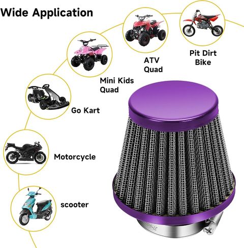HIAORS 35mm Air Filter for PZ19 PZ20 Carb Taotao Coolster Sunl Roketa Redcat X-pro Kymco Arctic Cat Icebear Vitacci Peace Sports 90cc 110cc 125cc ATV Quad Go Kart Pit Dirt Bike Moped Parts Rainbow in Saudi Arabia
