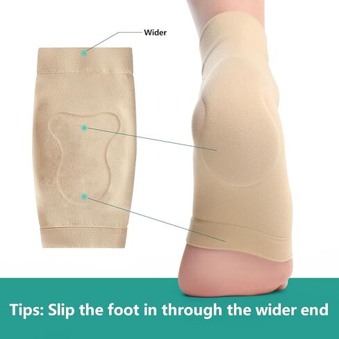 جوارب Welnove Achilles لحماية الكعب من التهاب الأوتار، جوارب مبطنة من الجل المضغوط لدعم وتر العرقوب للوسادة والحماية من التهاب الجراب، والتهاب الأوتار، والحنان، والمتشققة الجافة - مقاس أكبر in Saudi Arabia