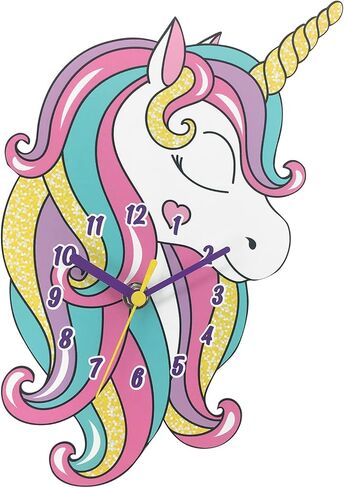 Unicorn Wall Clock, Colorful Metal Construction, Silent Quartz Movement in Saudi Arabia