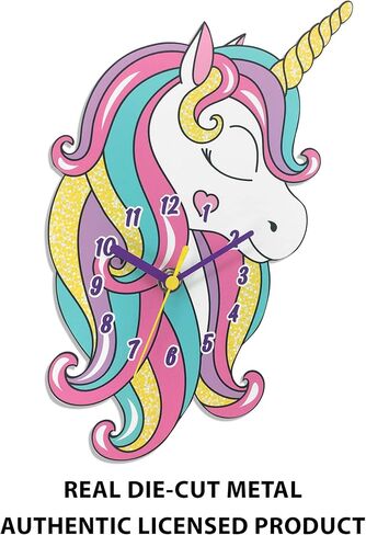 Unicorn Wall Clock, Colorful Metal Construction, Silent Quartz Movement in Saudi Arabia
