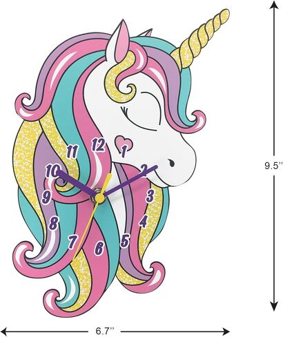 Unicorn Wall Clock, Colorful Metal Construction, Silent Quartz Movement in Saudi Arabia