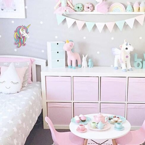 Unicorn Wall Clock, Colorful Metal Construction, Silent Quartz Movement in Saudi Arabia