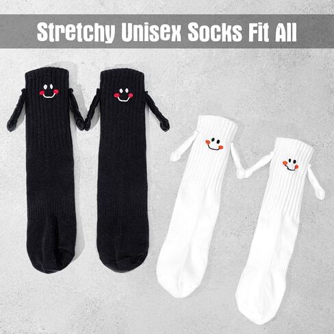 Bibalablli 2 Pairs Magnetic Socks Holding Hands Socks Novelty Funny Socks for Men, Women, Dad, Mom, Couples, Lovers, Teen Girls and Boys in Saudi Arabia