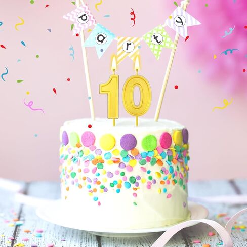 32 قطعة من شموع عيد الميلاد ذات الأرقام الذهبية، شموع الكيك رقم 0-9 لتزيين سطح الكيك لعيد الميلاد لمدة عشر سنوات والذكرى السنوية وحفلات الزفاف in Kuwait