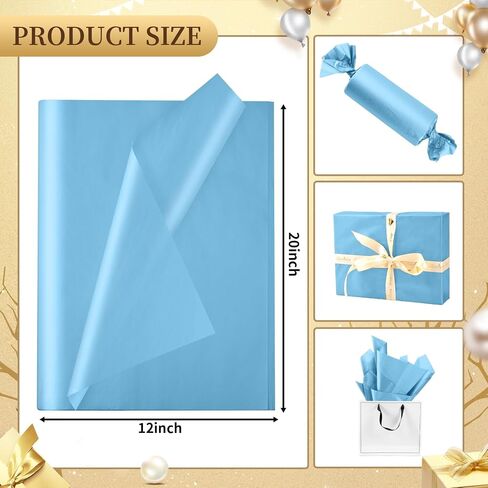 100 Sheets Gold Tissue Paper 12 x 20 Inches Recyclable Gold Wrapping Paper Bulk for DIY Crafts Birthday Baby Shower Christmas Gift Wrapping Crafts Decor in Saudi Arabia