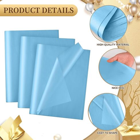 100 Sheets Gold Tissue Paper 12 x 20 Inches Recyclable Gold Wrapping Paper Bulk for DIY Crafts Birthday Baby Shower Christmas Gift Wrapping Crafts Decor in Saudi Arabia