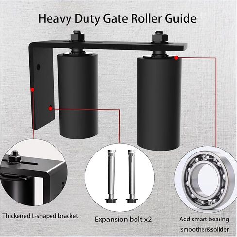 2" Gate Roller Guide with L-Bracket, Universal Adjustable Gate Guide Roller,Sliding Gate Rollers,Heavy Duty Sliding Gate Kit for Door Hardware and Sliding Gates in Saudi Arabia