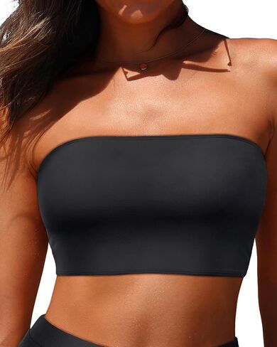 Bandeau Bikini Tops for Women - Strapless Swim Top Bathing Suit Tube Swimsuit Tops in Saudi Arabia