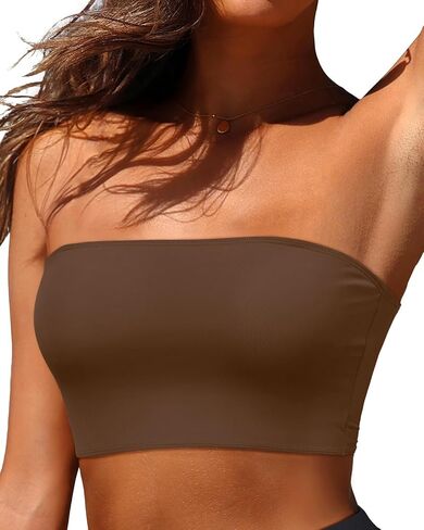 Bandeau Bikini Tops for Women - Strapless Swim Top Bathing Suit Tube Swimsuit Tops in Saudi Arabia