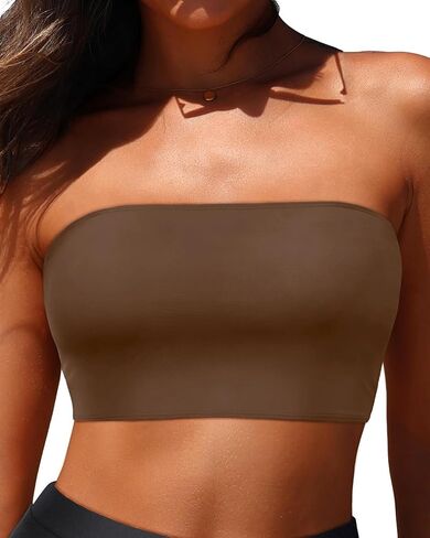 Bandeau Bikini Tops for Women - Strapless Swim Top Bathing Suit Tube Swimsuit Tops in Saudi Arabia