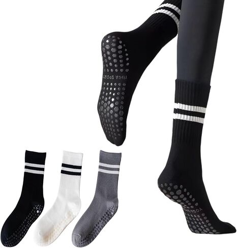 Womens Non Slip Pilates Socks, Barre Yoga Socks, 3 Colors in Saudi Arabia