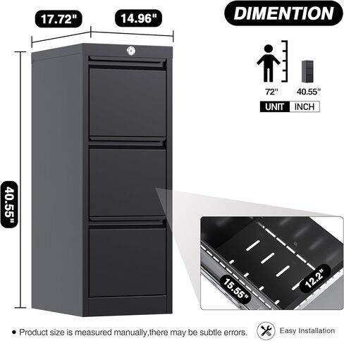 Metal Lateral File Cabinet, Metal 2 Drawer File Cabinet with Lock, Ins Design Home Office Storage File Cabinet for Letter/Legal/A4 Size, Assembly Required in Saudi Arabia