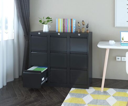 Metal Lateral File Cabinet, Metal 2 Drawer File Cabinet with Lock, Ins Design Home Office Storage File Cabinet for Letter/Legal/A4 Size, Assembly Required in Saudi Arabia