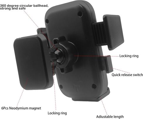 Golf Cart Magnetic Phone Holder Mount Compatible with EZGO/Club Car/Yamaha, Compatible with iPhone/Galaxy/Google Pixel, Ultra Strength Magnet/360° Rotatable/One-Handed Pick & Place in Saudi Arabia