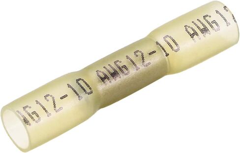 uxcell Heat Shrink Wire Connectors - Waterproof Wire Connectors Straight Wire Crimp Connectors Yellow for 12-10 AWG, 5Pcs in Saudi Arabia