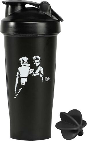 Senpai Designs Anime Shaker Bottle - 20 Ounce - Shaker Bottle with Shaker Ball - Nutrient Shake - Protein Shake, Meal Prep & Replacement - Gym Workout Bottle - Anime (Black) in Saudi Arabia