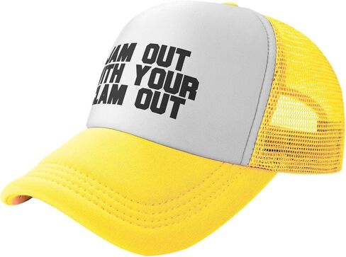 قبعة Jam Out with Your Clam Out Trucker Hat للجنسين، قبعات قابلة للتعديل للرجال والنساء، قبعات صيد كلاسيكية in Kuwait