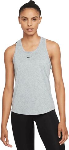 قميص Nike Dri-FIT One للسيدات Raceback بدون أكمام ذو مقاس قياسي، ملابس ناعمة، قميص نشط رمادي أسود DD0634-073 مقاس متوسط in Saudi Arabia