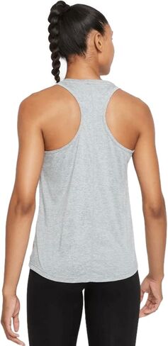 قميص Nike Dri-FIT One للسيدات Raceback بدون أكمام ذو مقاس قياسي، ملابس ناعمة، قميص نشط رمادي أسود DD0634-073 مقاس متوسط in Saudi Arabia