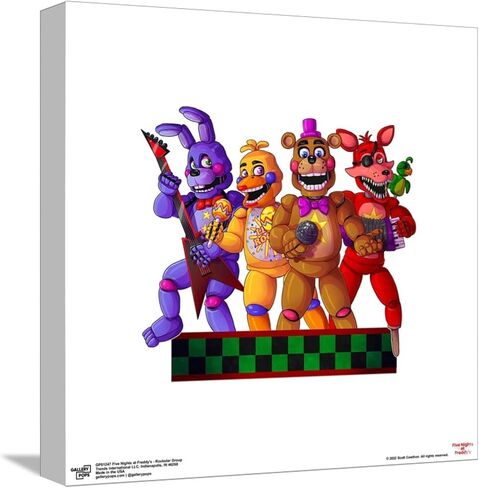 معرض Trends International Gallery Pops Five Nights at Freddy's - ملصق حائط فني جداري لمجموعة Rockstar، مقاس 30.48 سم × 30.48 سم، نسخة مؤطرة باللون الأسود in Saudi Arabia
