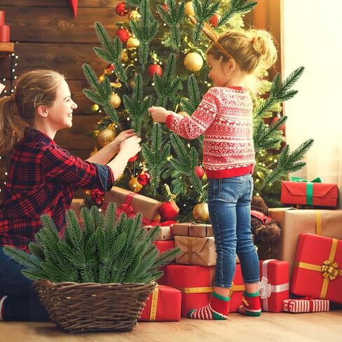 BSTCRAFT 50 Pack Artificial Pine Branches, Green Faux Pine Stems Christmas Plants Pines Needles DIY Accessories for Xmas Wreath Garland Home Decorations in Saudi Arabia