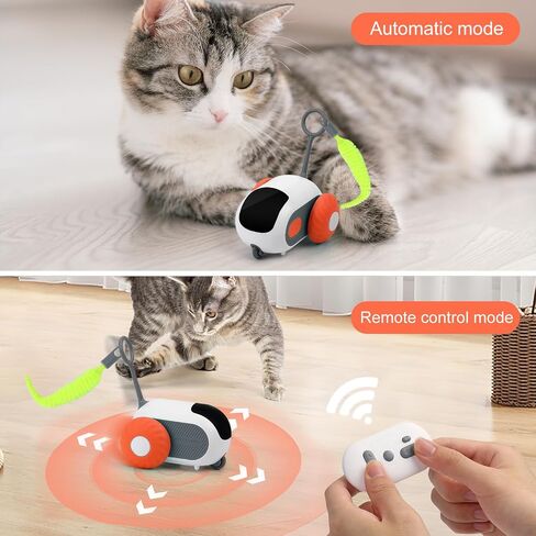 Turbo Tail 3.0 Cat Toy, Remote Control Cat Toy with 2-Speed Adjustment, Interactive Cat Toys for Indoor Cats, Automatic Cat Toys, Moving Smart Cat Toy with USB Rechargeable for Bored Cats, Kittens in Saudi Arabia
