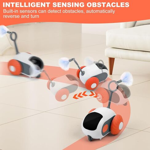 Turbo Tail 3.0 Cat Toy, Remote Control Cat Toy with 2-Speed Adjustment, Interactive Cat Toys for Indoor Cats, Automatic Cat Toys, Moving Smart Cat Toy with USB Rechargeable for Bored Cats, Kittens in Saudi Arabia