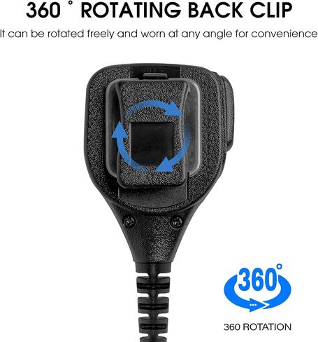 CP100D Speaker Mic for Motorola Radios R2 BPR40D BPR40 CP100D CP200D CP200 CP185 CLS1410 CLS1110 DLR1060 RDU4100 RDU4160D RMU2040 RMU2080D CLS DTR RDU RMU, 2 Pin Shoulder Microphone(Black) in Saudi Arabia