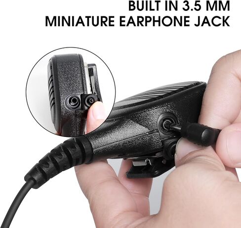 CP100D Speaker Mic for Motorola Radios R2 BPR40D BPR40 CP100D CP200D CP200 CP185 CLS1410 CLS1110 DLR1060 RDU4100 RDU4160D RMU2040 RMU2080D CLS DTR RDU RMU, 2 Pin Shoulder Microphone(Black) in Saudi Arabia