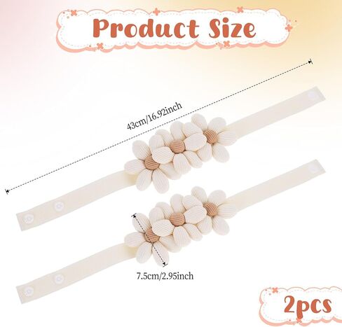 2PCS Curtain Ties Flower Curtain Buckles, Simple and Elegant Sunflower Curtain Tie Cute Flower Curtain Ties Decorative Rope Japanese Curtain Ties for Bedroom Window Treatment Home Cafe Balcony, White in Saudi Arabia