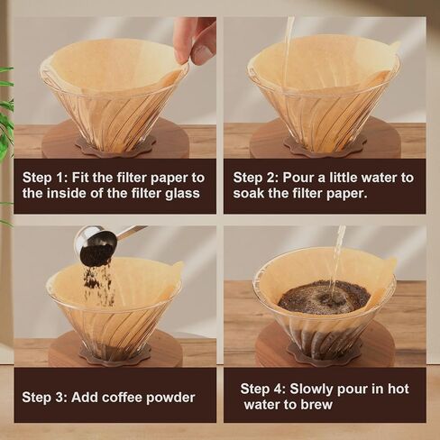 Pour Over Coffee Maker, 20 oz V60 High-Heat Borosilicate Glass Coffee Maker with 100pcs Paper Filters, 5 in 1 Drip Coffee Maker Set for Home Café Restaurant and Camping - 600ml, Gray in Kuwait