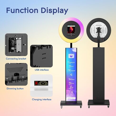 Portable Photo Booth Compatible with Any Ipad, Large Lightbox Ipad Photo Booth for Christmas Wedding Party Shell Stand Software APP Control Ring Light, Flight Case White in Saudi Arabia