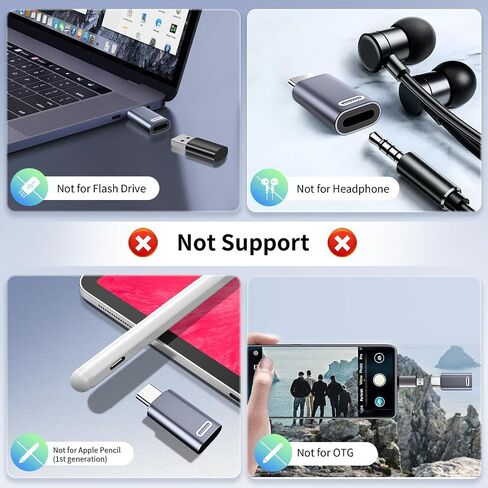 محول TiMOVO Lightning أنثى إلى USB C ذكر، محول Lightning إلى USB C مع شاحن PD سريع 35 وات ونقل البيانات لهاتف iPhone 15/15 Pro/15 Pro Max/15 Plus، ومحول iPad Pro/Air USB-C، فضي in Saudi Arabia