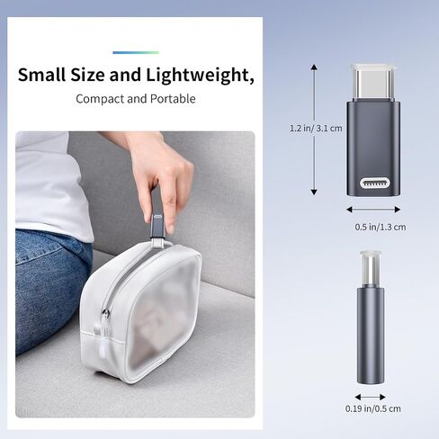 محول TiMOVO Lightning أنثى إلى USB C ذكر، محول Lightning إلى USB C مع شاحن PD سريع 35 وات ونقل البيانات لهاتف iPhone 15/15 Pro/15 Pro Max/15 Plus، ومحول iPad Pro/Air USB-C، فضي in Saudi Arabia