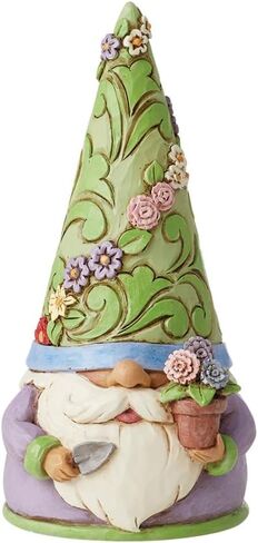Enesco Jim Shore Heartwood Creek Art for All Seasons Collection Spring Gnome تمثال - راتينج حجري مطلي يدويًا مصنوع يدويًا من التماثيل الزخرفية القابلة للتجميع، تمثال ديكور منزلي، 5 بوصة in Saudi Arabia