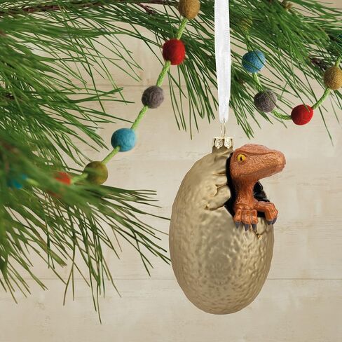 Hallmark Jurassic Park Raptor Egg Hatching Christmas Ornament, Blown Glass in Saudi Arabia