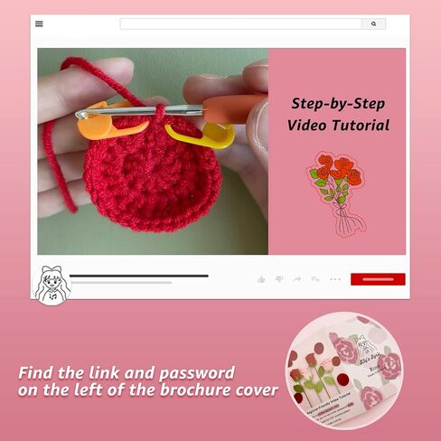 Lily's Lyric Flower Crochet Kit | Carnation & Ash Leaf | Step-by-Step Video Tutorial for Adults Teenagers | Craft Gift Idea DIY Home Decoration in Saudi Arabia