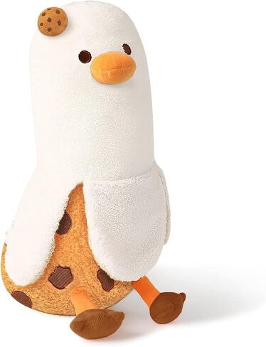 PEACH CAT Bow Banana Duck Plush Toy 12" Romantic plushies Hugging Plush Pillow Sweet Duck Stuffed Animal Gifts for Girlfriend Kids Yellow in Kuwait