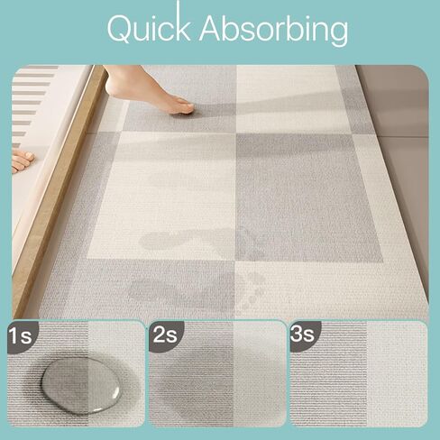 Diatomaceous Earth Bath Mat|Quick Dry Bath Mat|Super Absorbent Bath Mat|Non Slip Bathroom Rugs(40×60cm) (Grey-Beige) in Saudi Arabia