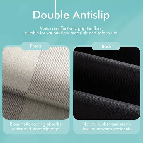 Diatomaceous Earth Bath Mat|Quick Dry Bath Mat|Super Absorbent Bath Mat|Non Slip Bathroom Rugs(40×60cm) (Grey-Beige) in Saudi Arabia