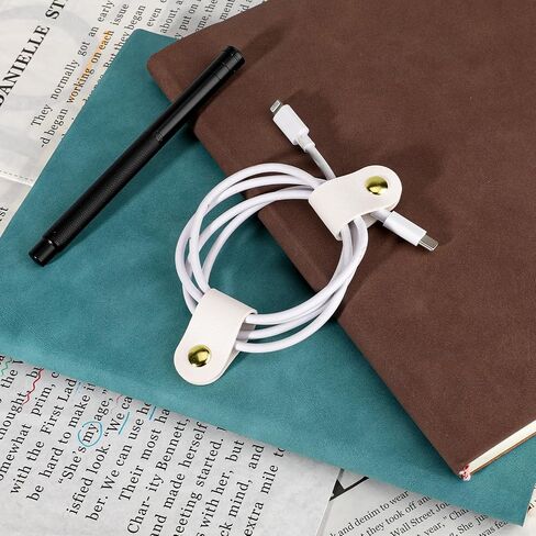 6pcs Leather Cord Organizer Reusable Cable Straps PU Leather Cable Organizer Phone Cord Ties Charging Cord Power Cord Headphone Travel Organizer USB Holder Multipurpose Cord Holder Snap Closure in Saudi Arabia