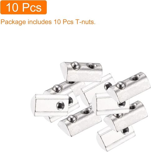 uxcell 12Pcs M8 T Spring Nut Fastener Carbon Steel Nickel Plated Half Round Roll in Spring T Slot Nut for T-Slot Aluminum Profile 3D Printer, CNC Router 4040 Series in Saudi Arabia