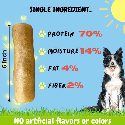 BULLYSTICKS & MORE 6 Inch Beef Collagen Rolls for Dogs (Regular Size - 12 Count) - Beef Cheek Bones for Dogs - Dog Parents Choice - Premium No Hide Beef Cheek Rolls - Thick Retriever Rolls for Dogs in Saudi Arabia